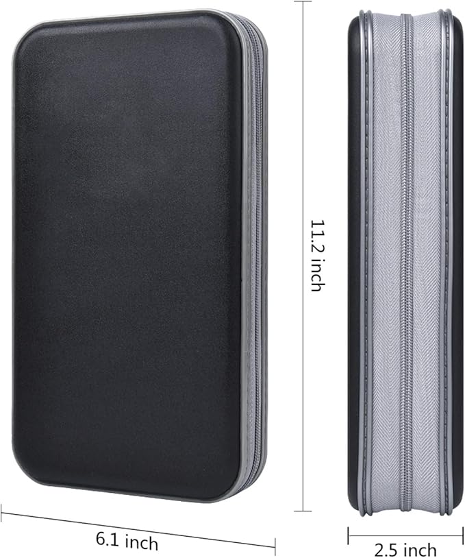 alavisxf xx CD Case, 96 Capacity Hard Plastic Organizer Wallet for Car | CD DVD Holder, Portable Hand Strap, Zipper Closure, Anti-Slip Scratch-Resistant Sleeves, Disc Storage, for Home Office Travel - Image 4