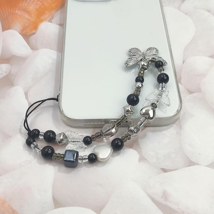 cioatu Phone Charms Cute Cherry Butterfly Cell Phone Lanyard Strap Wrist Strap for Bag Airpods Camera Pendants Decor - Image 6