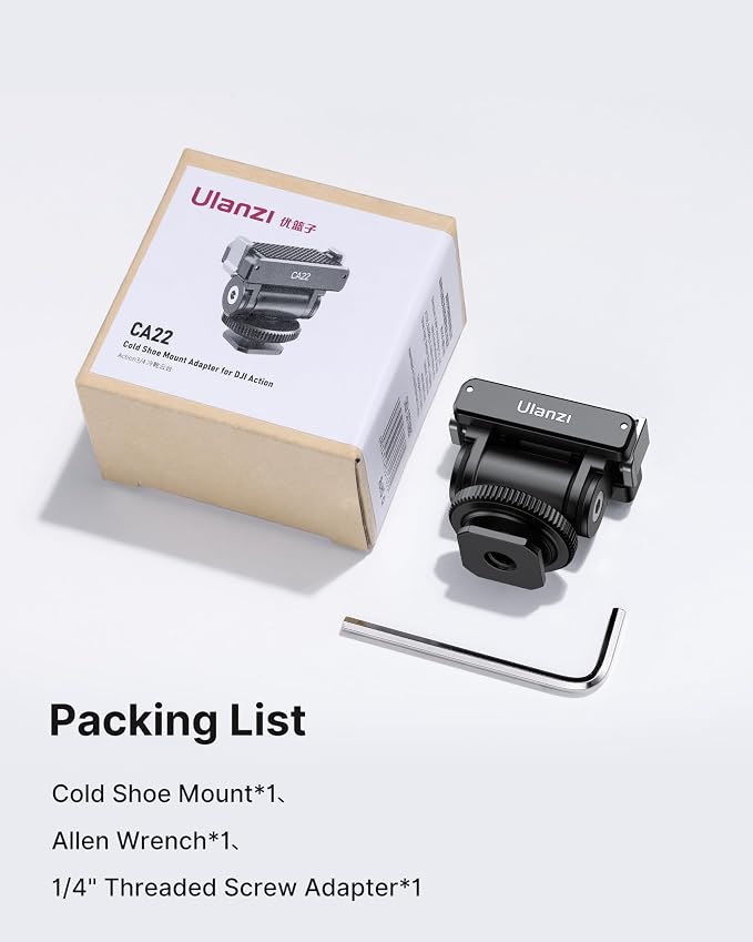 ULANZI CA22 Magnetic Cold Shoe Adapter Mount with 180° Tilt Quick Release | Action Camera Mount Compatible with DJI OSMO Pocket 3/Pocket 4/Pocket 4 Pro/Luna/Action 6 5 4 3 2 Pro/Insta 360 X5 GO Ace Pro - Image 7