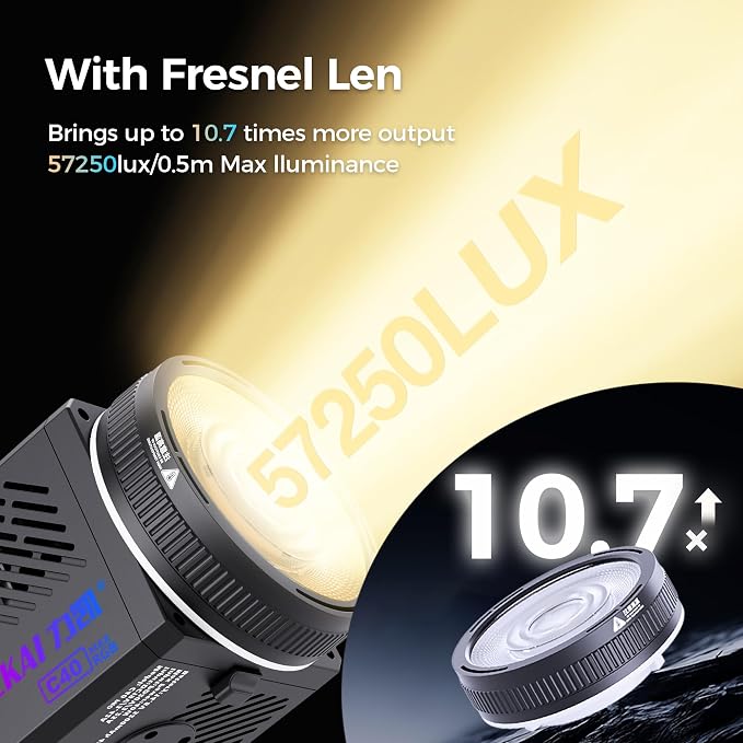 40W RGB Video Light, Rechargeable COB Continuous Output Lighting | LEEKAI C40 Handheld Spotlight 1-125% Brightness CRI≥95 2500K-6500K 12800mAh for Video Vlog Live Streaming Photography - Image 4