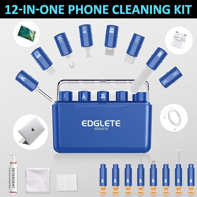 iPhone Cleaning Kit for Charging Port Cell Phone USB C, Dark Blue | Multi-Tool, Cleaner Kit for AirPod, iPhone Cleaner, Portable Repair Tool, for Lightning Charger Cable iPad Electronic Devices - Image 5