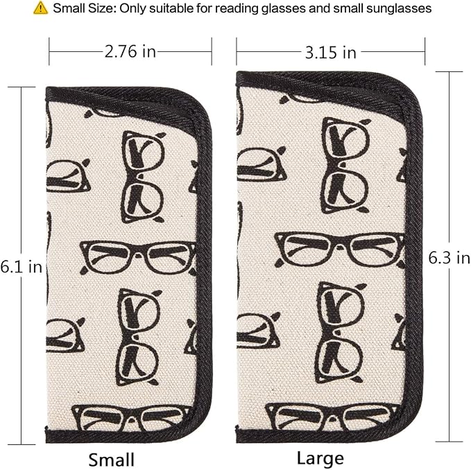 TRIUMPH VISION 3 Pack Reading Glasses Pouch Soft Case Eyeglass Sleeve Slim | Alternative to Bulky Case in bag, Lightweight Lined Padded Protect Optical lens Slip in, Cute Pattern Portable for Daily Use - Image 2