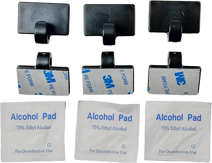 (3-Pack) Lido Mounts Hook Microphone Mount Compatible with Icom and Alinco Mobile Microphones. 3 Pack with Alcohol Pads by LidoMounts