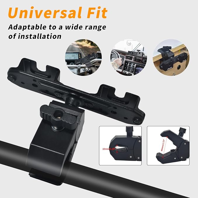 HYS Clamping Mechanism for the Handheld CB Radio/Marine Radio/Walkie Talkie/ Mobile Radio Shoulder Speaker Mic is Strong and the Quick-Release,Belt Clip& Round Knob Holder Base - Image 4