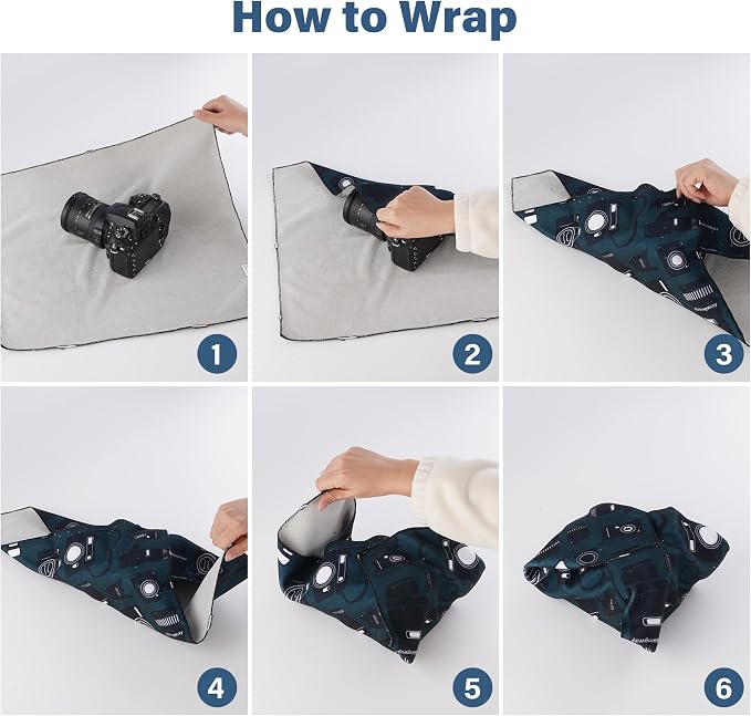 Walking Way Protective Wrap, Self-Adhesive Magic Cloth Camera Wrap, Storage Cloth, Anti-Scratch, Dustproof, Washable Lens Pouch for DSLR, Smartphones, Laptops, Cosmetic - Image 4