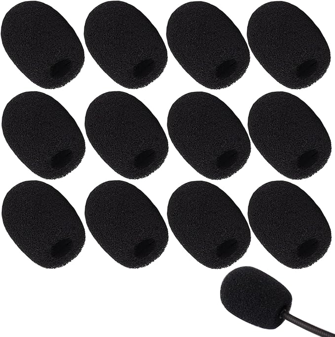 12 Pack Microphone Covers Foam, Noise Reduction Mic Cover, for Lapel and Headset Microphones Windscreen by Unknown