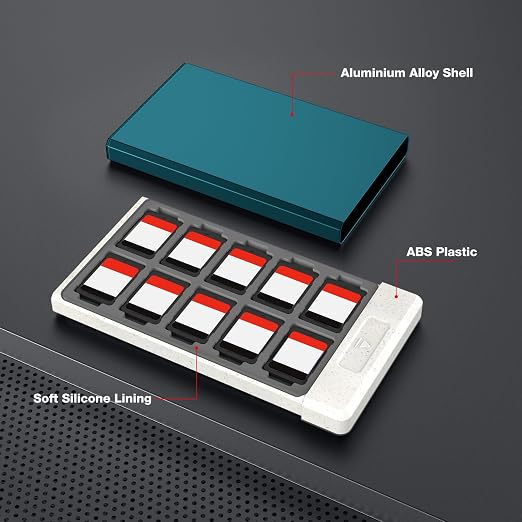 HEIYING Switch Game Case with 40 Precise Slots for Switch 2 / Micro SD Card | Portable Game Card Case, Metal Shell with Soft Silicone Lining, Precise Slots, Magnetic Closure for Easy Storage & Access - Image 4