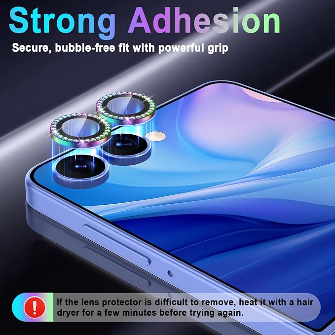 Meshine for Samsung Galaxy Z Flip 8 Camera Lens Protector,Scratch Proof,Strong Adsorption,9H Hardness with Metal Ring Camera Cover,Ultra Thin Case Friendly,Accessories Lens Protector,Shiny Colorful - Image 4