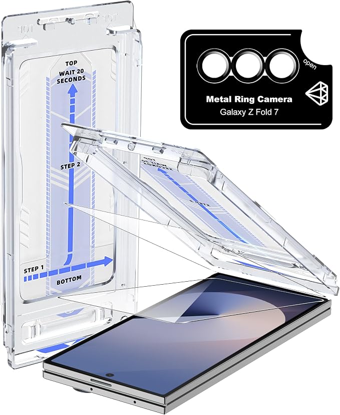 for Samsung Galaxy Z Fold 7 5G Screen Protector, Kamera Glass,Bubble-Free Protective Film,High Transparency,High Definition[2+1] by Suttkue