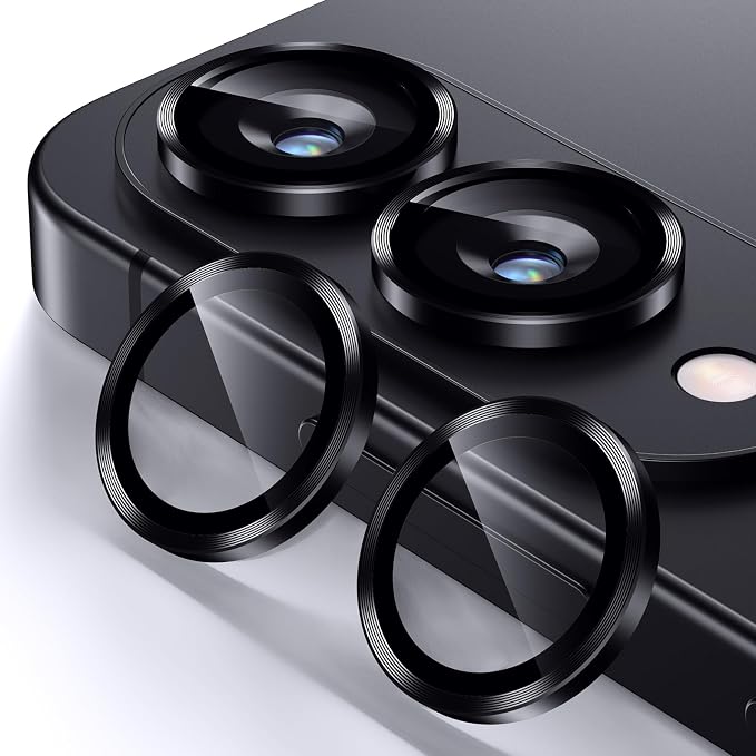 Korecase for Samsung Galaxy S25 Edge Camera Lens Protector, 9H Tempered Glass Anti Scratch Camera Screen Protector Film Shcokproof Metal Ring Lens Protector for Galaxy S25 Edge,Black by Korecase