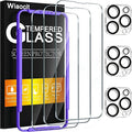 Wiaocit Tempered Glass Screen Protector for iPhone 13 Pro Max | 3+3 Pack, 9H Hardness, Camera Lens Protector, Installation Frame, Bubble Free, Case Friendly by Wiaocit
