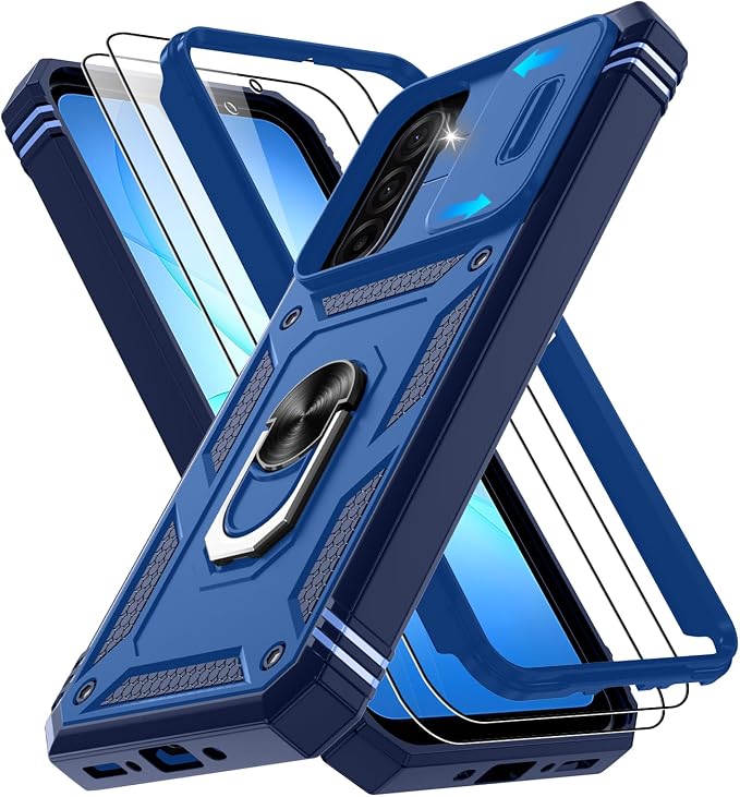 Gritup for Samsung Galaxy A17/A16-5G Case: Samsung A17 5G Case with Screen Protector*2, Magnetic Stand & Slide Camera Cover, Shock Proof Military-Grade para Galaxy A16 /A 17 5G Phone Case, Blue by Gritup