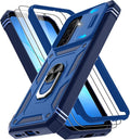 Gritup for Samsung Galaxy A17/A16-5G Case: Samsung A17 5G Case with Screen Protector*2, Magnetic Stand & Slide Camera Cover, Shock Proof Military-Grade para Galaxy A16 /A 17 5G Phone Case, Blue by Gritup