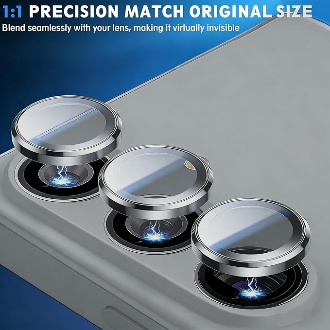 SiHPuoy 2Set Camera Lens Protector for Samsung Galaxy S26/S26 Plus, Gray | 9H+ Tempered Glass, Military Grade Shatterproof,Anti-Scratch, Case Friendly,HD Metal Camera Cover,Does not Affect Night Shots - Image 5
