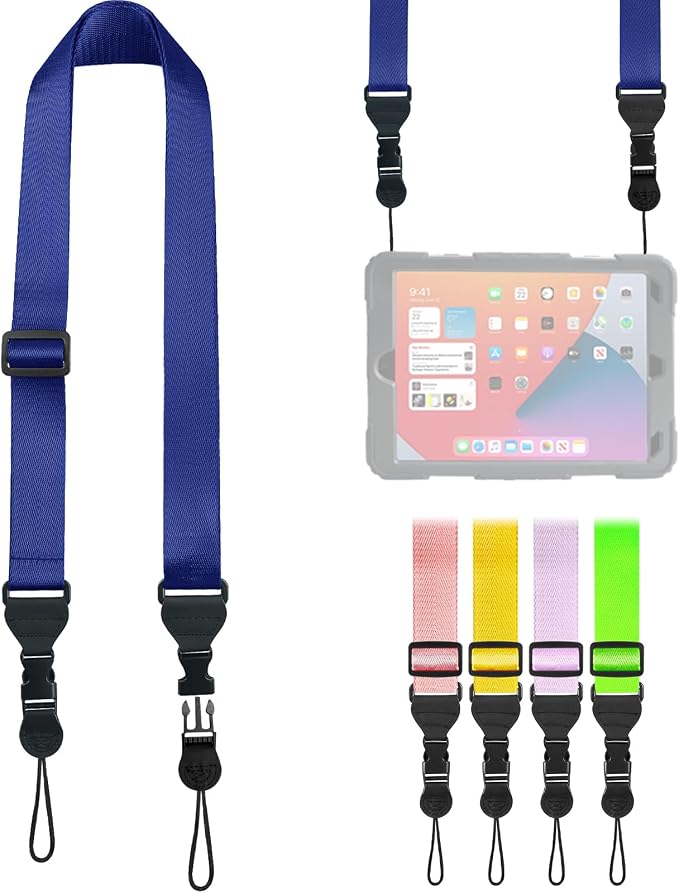 FIEIL Adjustable Shoulder Strap, Nylon Camera Strap, Comfortable Neck Strap for iPad, Cellphone Tablet, Camera, Laptop, Binocular, Luggage Bag (Prussian Blue Universal Lanyard) by FIEIL