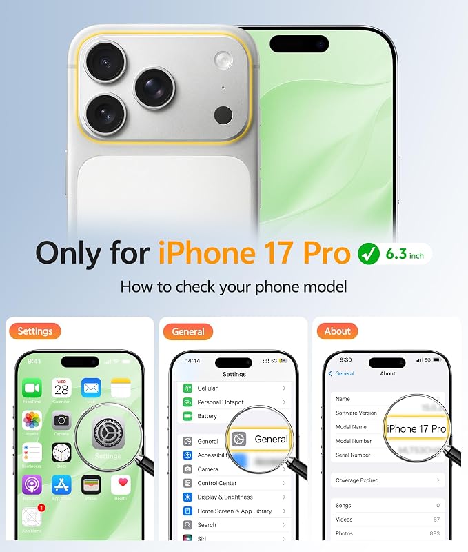 FNTCASE for iPhone 17 Pro Case, Fit for Magsafe, Screen Protector | Full Camera Protection, Translucent Matte, 14FT Military Grade Drop Proof, Shockproof Protective Phone Cover, Light Moss - Image 2