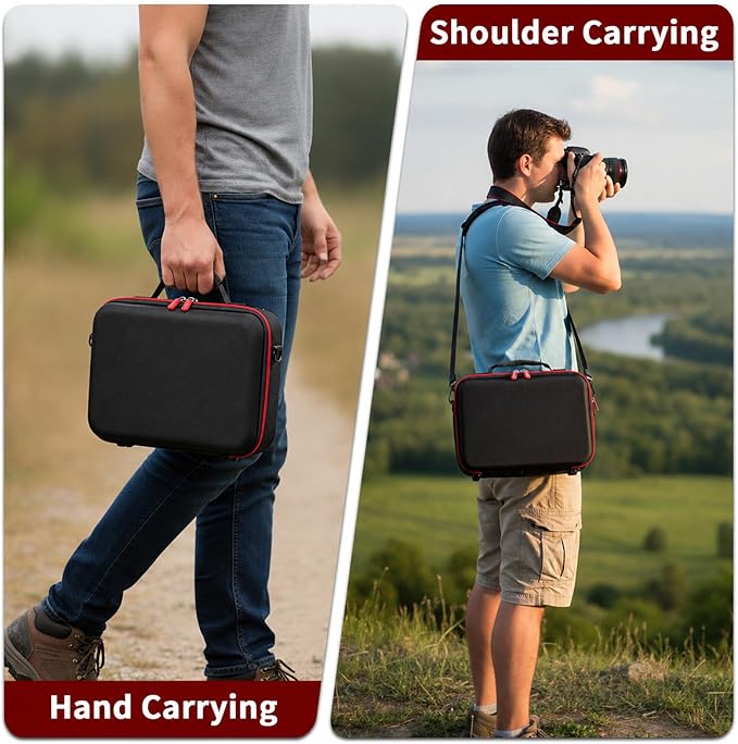 Camera Case for Canon/for Sony/for Nikon DSLR SLR Cameras, Large Capacity | EOS Rebel T7/R50/R6 Mark II/R100,Alpha 7 IV/ZV-E10/A6400/A6700/A6100,D7500,Lens/ Battery/Tripod Bag, Shoulder Strap, Box Only - Image 8