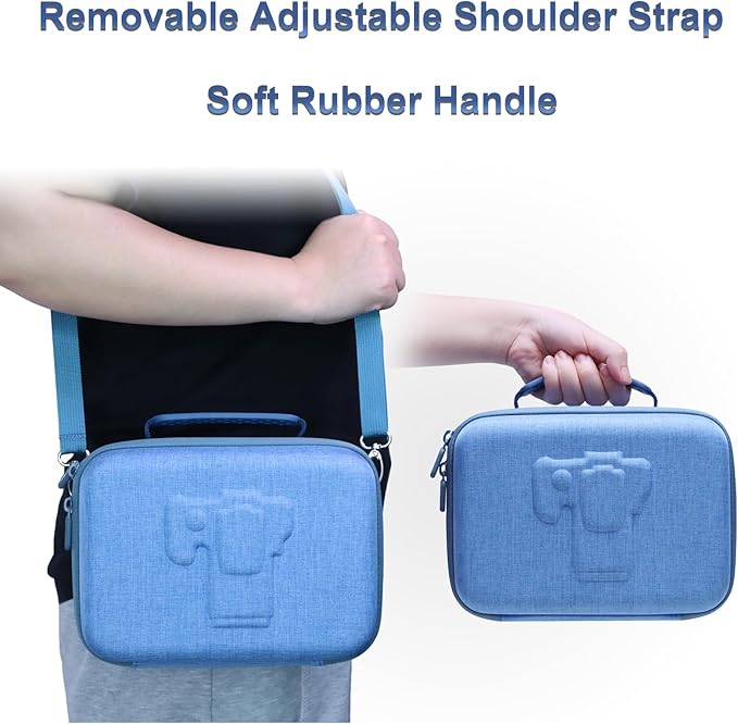 Small Camera Case Bag for Canon EOS Rebel T7/R50//R100 DSLR Camera Blue | Hard Carrying Travel Case for Canon EOS Rebel T7/R50//R100/R6 Mark II/R8/R6 Mark III/R50 V/T6/R10/R5 Mark II DSLR SLR Camera - Image 6