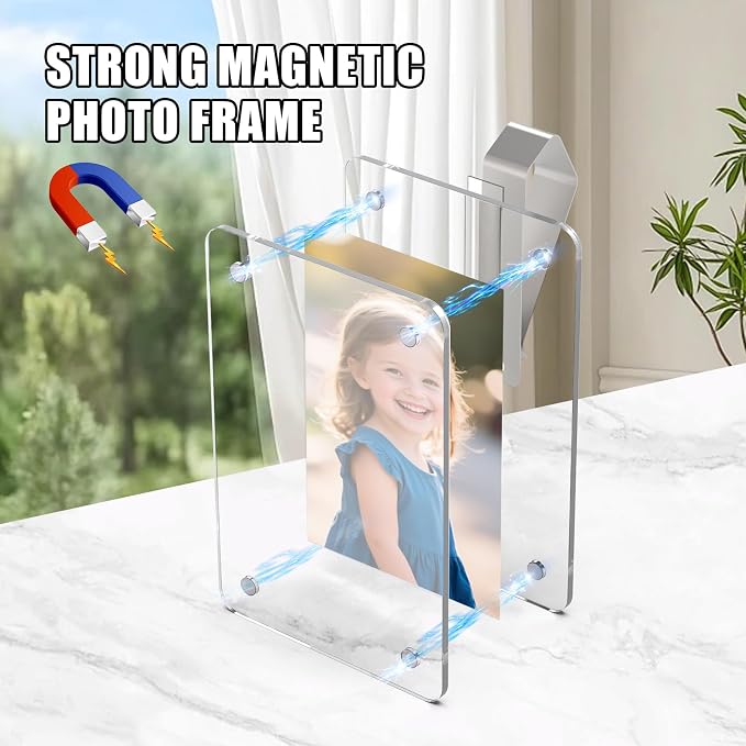 2Pcs Car Picture Holder, Acrylic Magnetic Car Photo Holder for Sun Visor, Personalized Car Accessories for Family or Personal Photos - Image 3