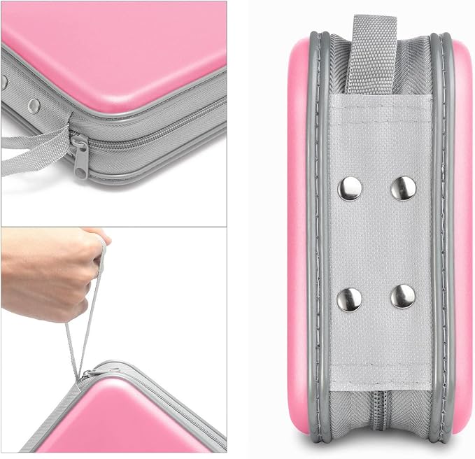 Siveit CD/DVD Cases 40 Capacity Disc Storage Binder for Car(Light Pink) | Holders Wallet Hard Plastic CD/DVD Case for Car Home Office Travel - Image 3