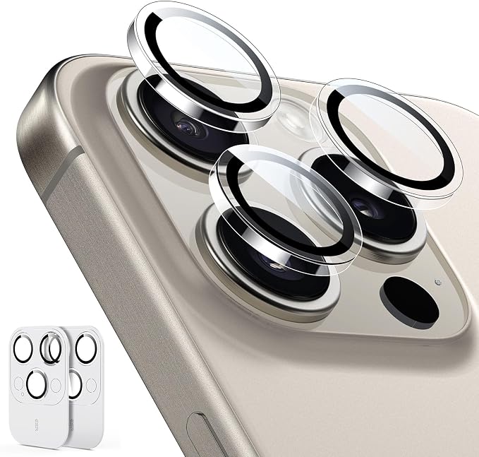 ESR 2 Pack Camera Lens Protector for iPhone 15 Pro Max/15 Pro/14 Pro Max/14 Pro, Ultra-tough HD Individual Lens Protectors, Scratch Resistant, Ultra-thin Tempered Glass, Armorite Series, Clear | Individual Camera Cover, 9H Tempered Glass, Original Came... by Unknown