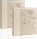 Artmag Photo Album 5x7 2 Packs Clear Pages Pockets Leather Cover Slip Slide in Photo Album Book Each Holds 50 Vertical 5x7 Photos Picture Book for Wedding Family (Beige) by Artmag