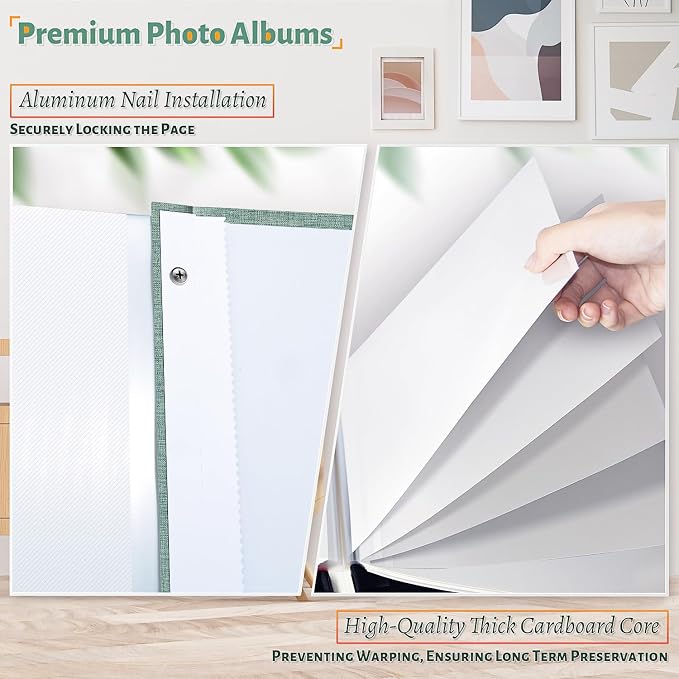 Artfeel Photo Album Self Adhesive Scrapbook,60 Pages Large Photo Book for 4x6,5x7,8x10 Pictures,DIY Album for Baby Wedding Family Travel Birthday,with Metallic Pen and Scraper - Image 4