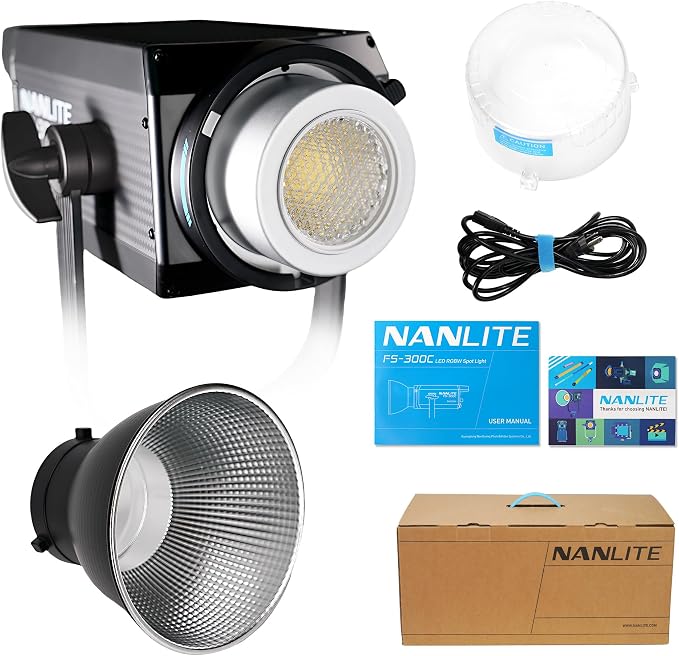NANLITE FS-300C 300w RGB Studio Spotlight | 2700K-7500K, APP Control,Led Video Light Bowens Mount for Photography, Videography,Live Streamer,Content Creation - Image 7