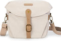 BAGSMART Canvas Crossbody Camera Bag with Rain Cover Women Men, Ivory White | SLR DSLR Camera Case, Compact Camera Shoulder Bag by BAGSMART