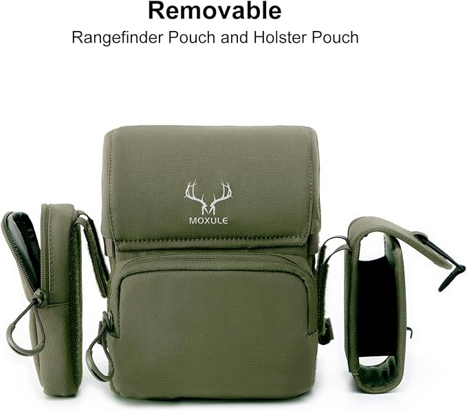 MOXULE Binocular Harness Chest Pack: Bino Case with Rangefinder Pocket | Silent magnetic lid, one-handed access, rain cover, MOLLE webbing for hunting hiking bird watching - Image 2