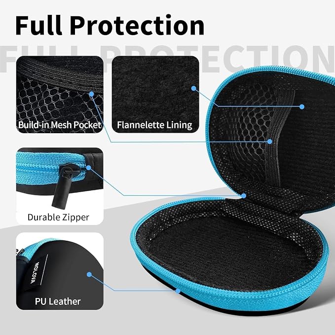 5 Pack Earbud Case Storage Bag with Carabiner for Headphones, Oval | Portable EVA Carrying Case, For Wired/Wireless Headphones, SD Card Storage, Camera Chip - Image 5