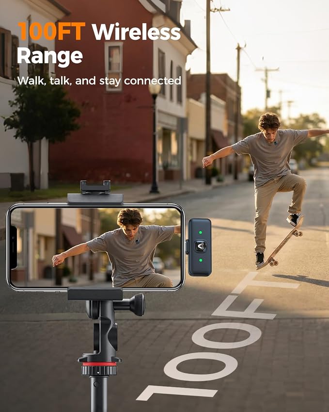 Wireless Lavalier Microphone for iPhone Android, AI Noise Reduction | Studio-Grade Audio Quality, 45H Battery Life, 100ft Stable Wireless Range, Magnetic Dual Wearing Options, Clear Voice Capture - Image 5