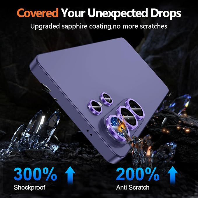 for Samsung Galaxy S26 Ultra Camera Lens Protector, Individual Metal Ring Tempered Glass Lens Cover, [Strong Adsorption] Scratch Resistant Ultra-Thin HD Clear Lens Cover, 1 Set-Purple - Image 5