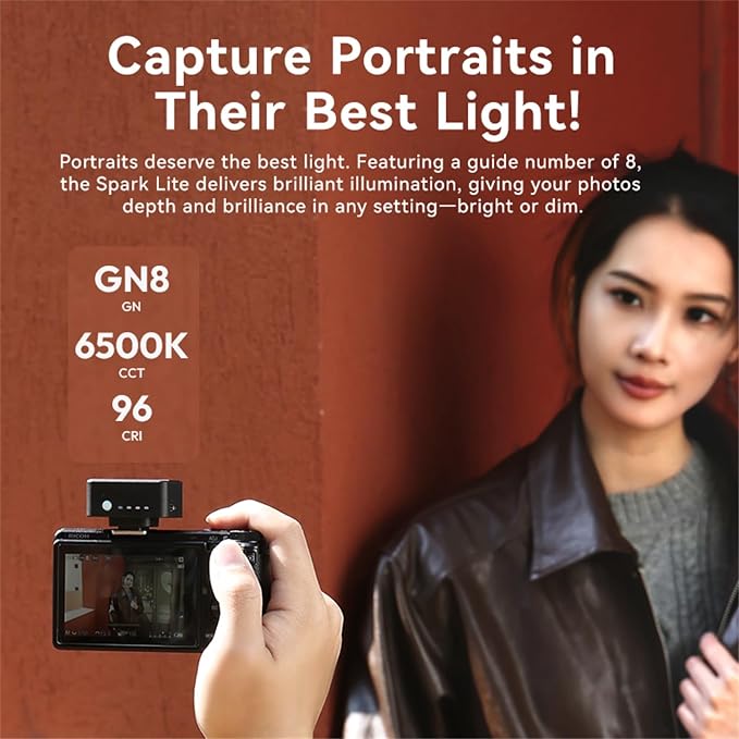 Ulanzi SL01 Mini Flash Speedlite On-Camera GN8 6500K for Sony Canon Nikon | Support Universal Touchpoint DSLR, Standard Single Contact Hot Shoe, for Fuji Panasonic Pentax Olympus, Type-C Rechargeable - Image 3