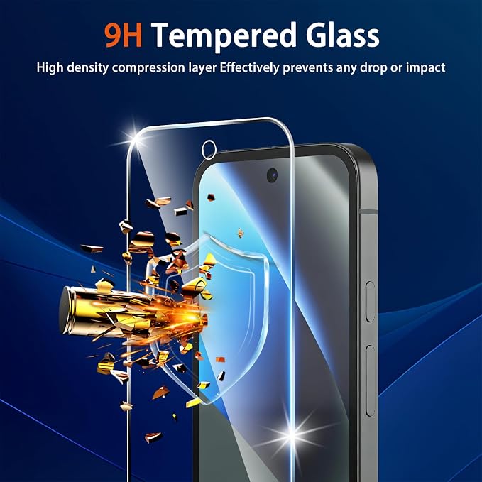 (3+2 Pack) Glass Screen Protector for Google Pixel 10a with Camera Lens Protector,9H Tempered Glass,Fingerprint Unlock,Anti-Scratch,Bubble Free,Case Friendly - Clear - Image 3
