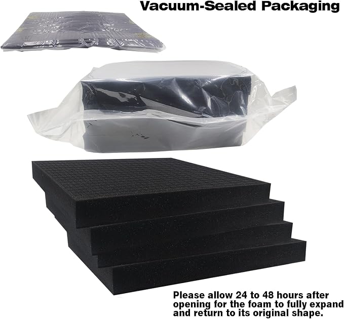 KYHSOM 4 Pack Pick and Pluck Foam 16x12x2 Inch - Pre-Cubed Cell Polyurethane Sheets for Tool Box, Camera, Craft and Protective Case Liner Organizer - Image 7