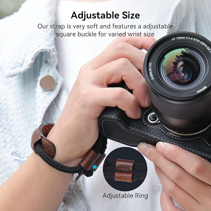 SMALLRIG Camera Wrist Strap, Vintage Leather Camera Hand Strap for Fujifilm | Adjustable Safety for Fujifilm X-T5 X-T4 X-T30iii X-T30 X-E4 X100VI, DSLR SLR Mirrorless and Compact Cameras, Brown - 3926 - Image 7