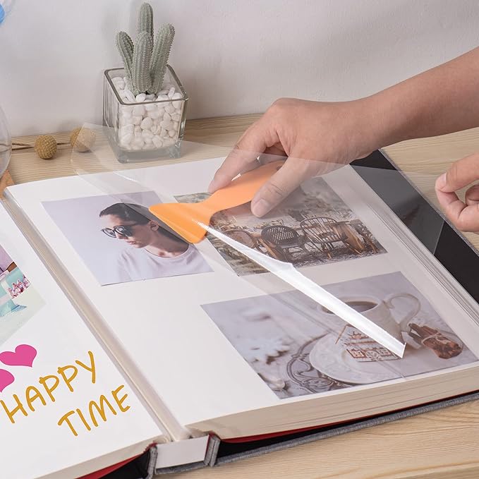 Large Photo Album Self Adhesive 4x6 5x7 3x5 8.5x11 Scrapbook Magnetic Album DIY Scrap Book Length 13 x Width 12.8 (Inches) 120 Sticky Pages Linen Cover DIY Photo Album (Grey) - Image 2