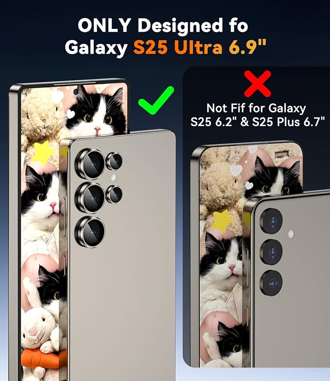 CloudValley for Samsung Galaxy S25 Ultra Camera Lens Protector | 9H Tempered Glass + Aluminum Alloy Individual Lens Protective Ring, [1 Second Installaion] Ultra-HD Glass Cover,Titanium Gray - Image 5