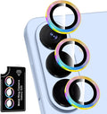 for Samsung Galaxy S26 Camera Lens Protector, Individual Metal Ring Tempered Glass Lens Cover, [Strong Adsorption] Scratch Resistant Ultra-Thin HD Clear Lens Cover, 1 Set-Colorful by Btscase