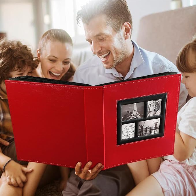 Ywlake Photo Album 4x6 500 Pockets Photos, Extra Large Capacity Family Wedding Picture Albums Holds 500 Horizontal and Vertical Photos Red - Image 7