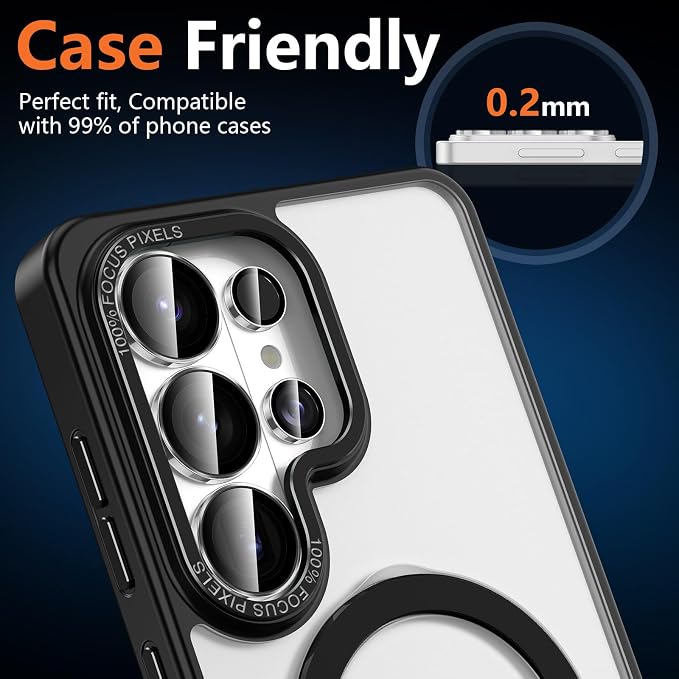 for Samsung Galaxy S26 Ultra Camera Lens Protector, Individual Metal Ring Tempered Glass Lens Cover, [Strong Adsorption] Scratch Resistant Ultra-Thin HD Clear Lens Cover, 1 Set-Clear - Image 6