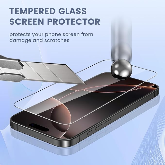 Maxdara [6 in 1 for iPhone 16 Pro Screen Protector (6.3 inches) | iPhone 16 Pro Back Screen Protector and Front Screen Protector with Camera Protector - Image 7