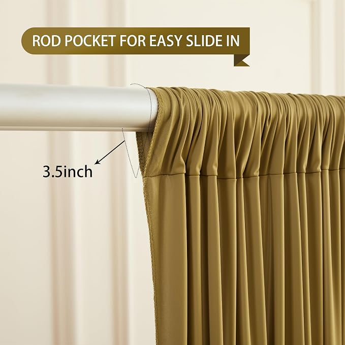 Gold Brown Backdrop Curtains-Wrinkle-Free Polyester Photography Drapes Party Curtain Background for Baby Shower Wedding Decorations- 16 X10FT - Image 4