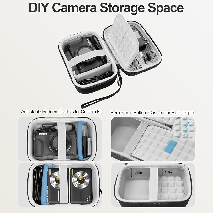 EMART Digital Camera Case, Small Camera Bag Fit Size<6"x4"x1.85" for Kodak. | Lightweight & Durable Camera Case Fits Canon G7 X Mark III/CAMKORY/VJIANGER/lECRAN Perfect for Travel,Daily Carry (Case Only) - Image 2