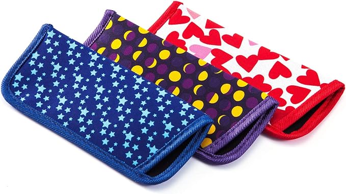 TRIUMPH VISION 3 Pack Reading Glasses Pouch Soft Case Eyeglass Sleeve Slim | Alternative to Bulky Case in bag, Lightweight Lined Padded Protect Optical lens Slip in, Cute Pattern Portable for Daily Use - Image 6