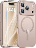 FNTCASE for iPhone 17 Pro Max Case, Fit for Magsafe, Screen Protector | Full Camera Protection, Translucent Matte, 14FT Military Grade Drop Proof, Shockproof Protective Phone Cover, Desert Gold by FNTCASE