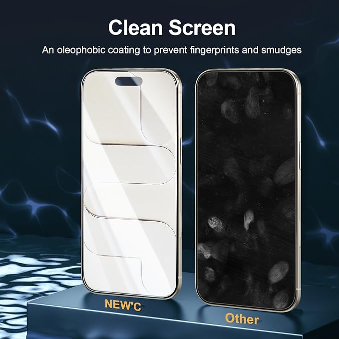 NEW'C 3x Screen Protector for iPhone Air (6.5 inches)+ 3x Camera Lens Protector, Sensor Protection, Case Friendly Tempered Glass Film, Ultra Resistant, Easy installation tool include - Image 5