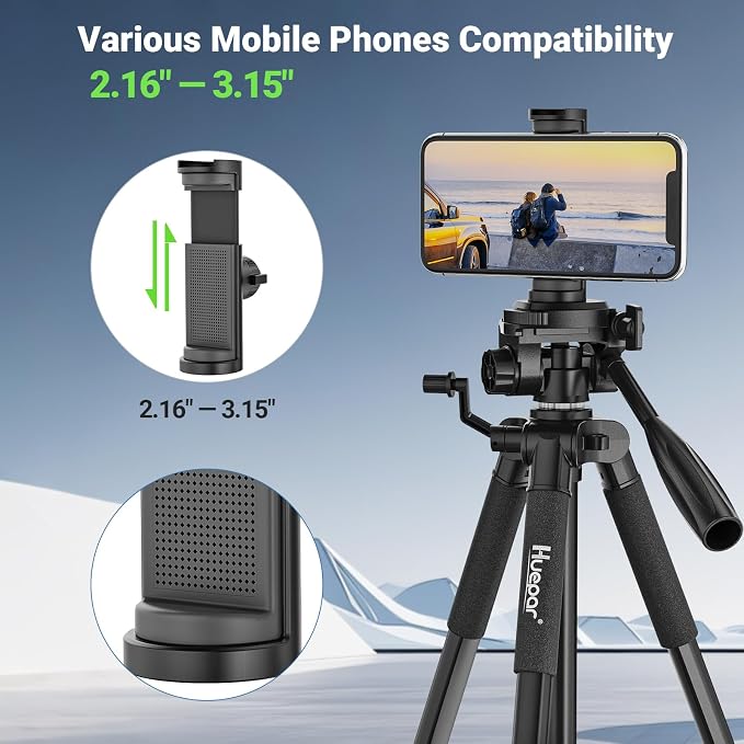 Huepar Tripod 50-inch Extendable Height Tripod Use with Laser Level, Point Lasers, Lazer Distance Measures, 1/4" and 5/8" Thread Mount for for Varieties Tools, Outdoor and Indoor T13A - Image 6