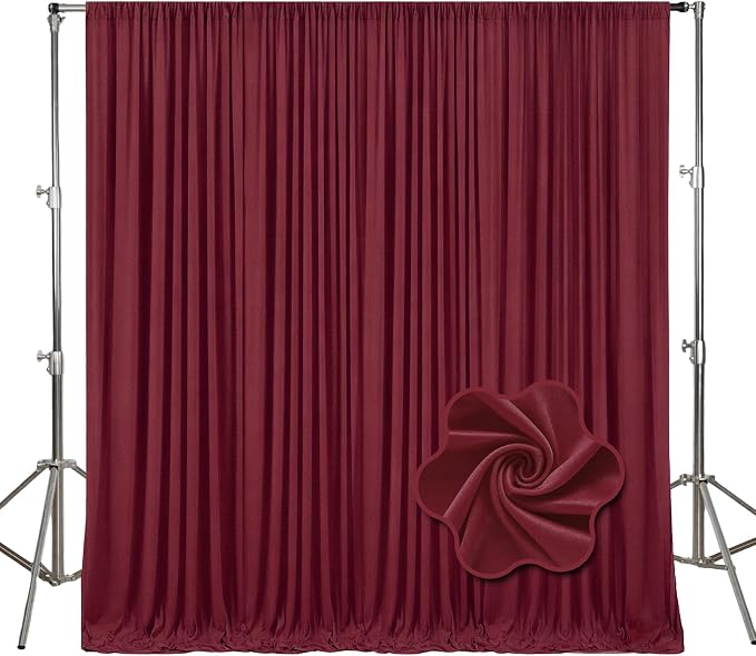 10ft x 10ft Rust Backdrop Curtains for Parties, Polyester Fabric Backdrop Drapes with Rod Pockets for Weddings, Birthday, Halloween, Photography, Christmas Party Background Curtain, 2 Panels by Tisspoms